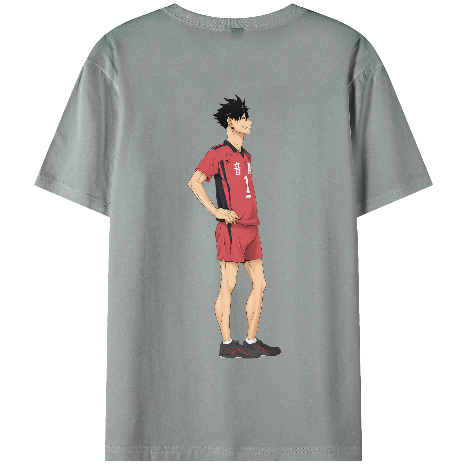 （画像用） ハイキュー!! Haikyu!! 綿100％ メンズ半袖Tシャツ（バックプリント） 通気性